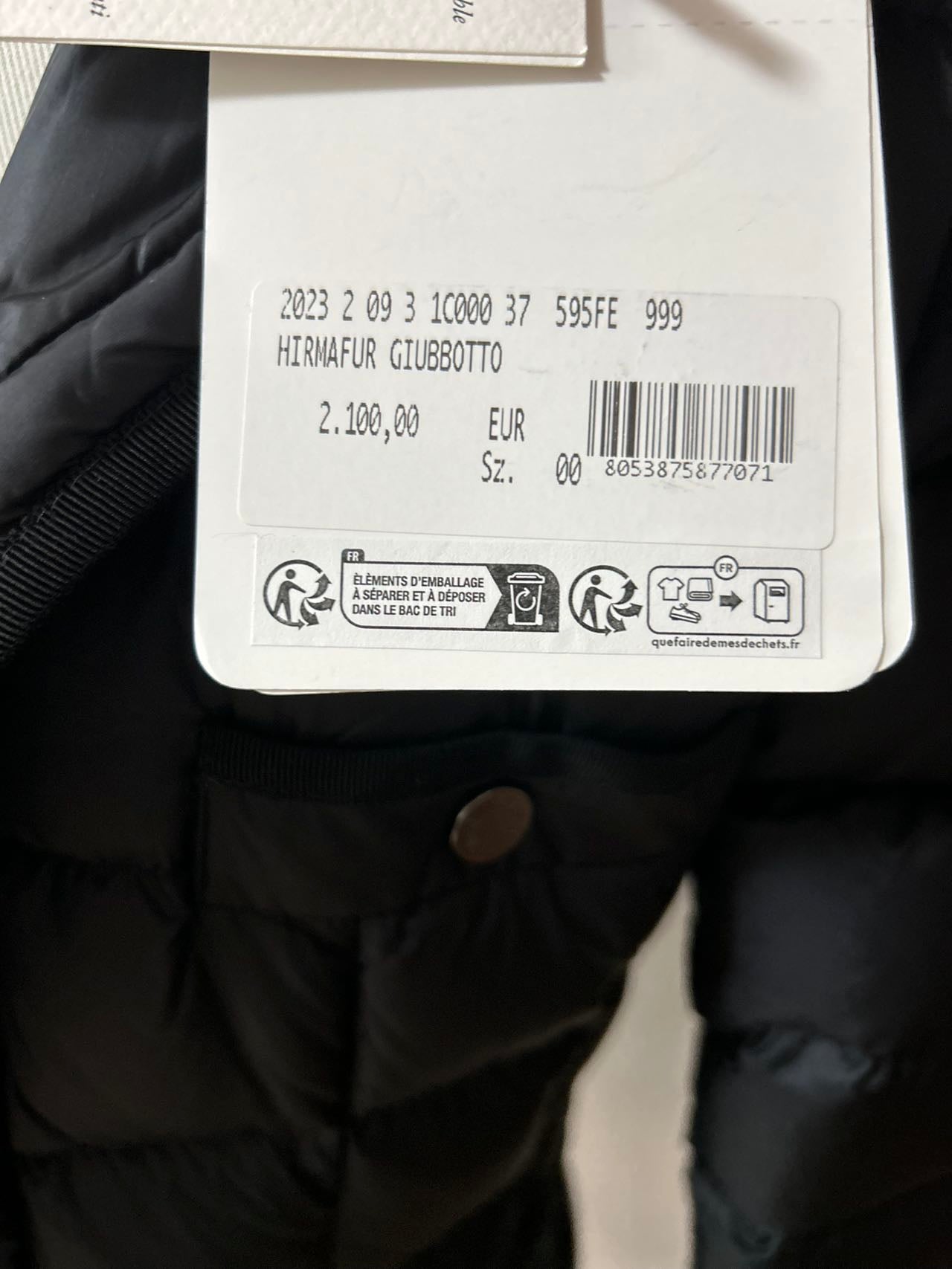 C00702 MONCLER Hirmafur シアリングムートンファー